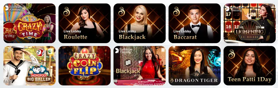 Jeux de casino en direct WinSpark Casino