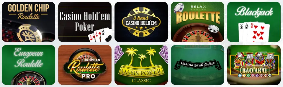 Jeux de table au WinSpark Casino